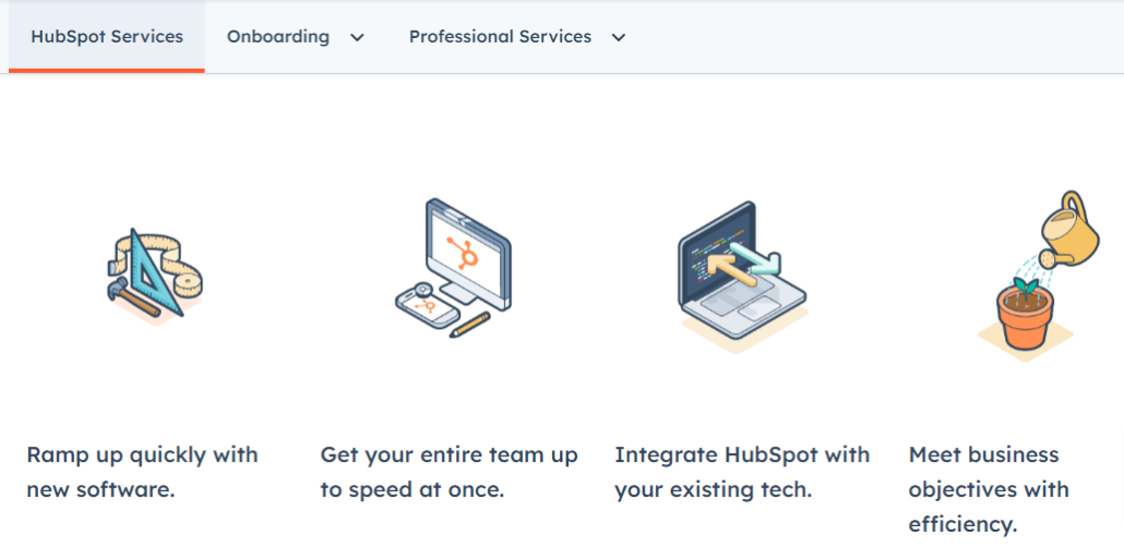 HubSpot-Services-Custom-Services-to-Help-Your-Business-Grow (1) Screenshot of HubSpot Solutions Benefits