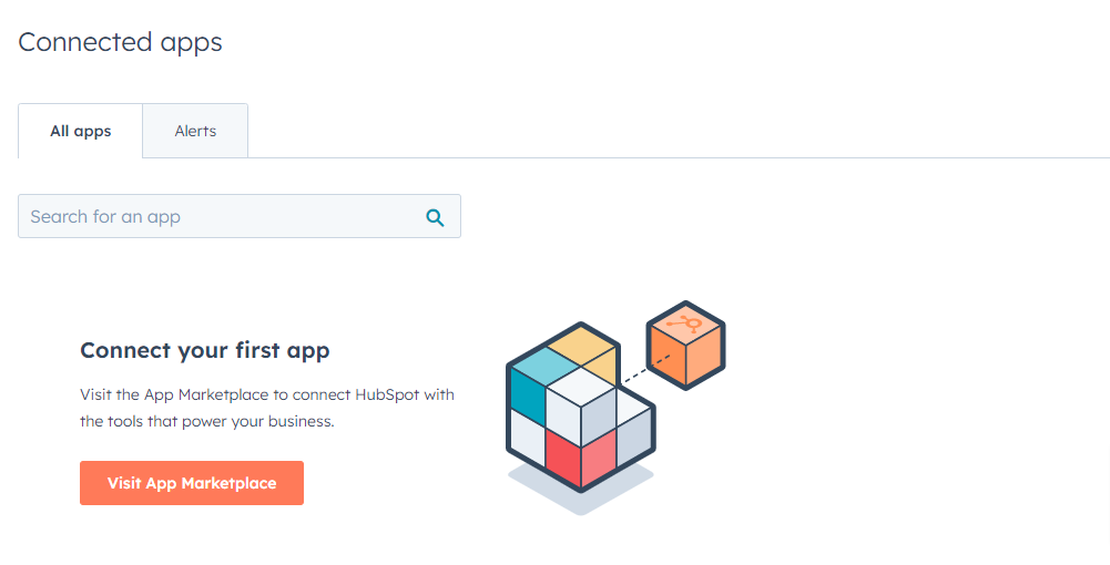 Integrations-Home (1) Screenshot of Connected Apps for HubSpot Solutions