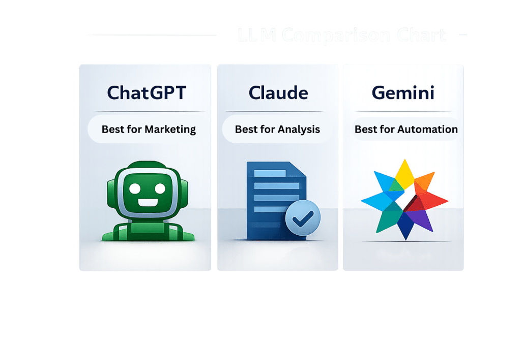 the best LLM AI for business including marketing LLM Comparison