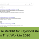 Reddit for Keyword Research
